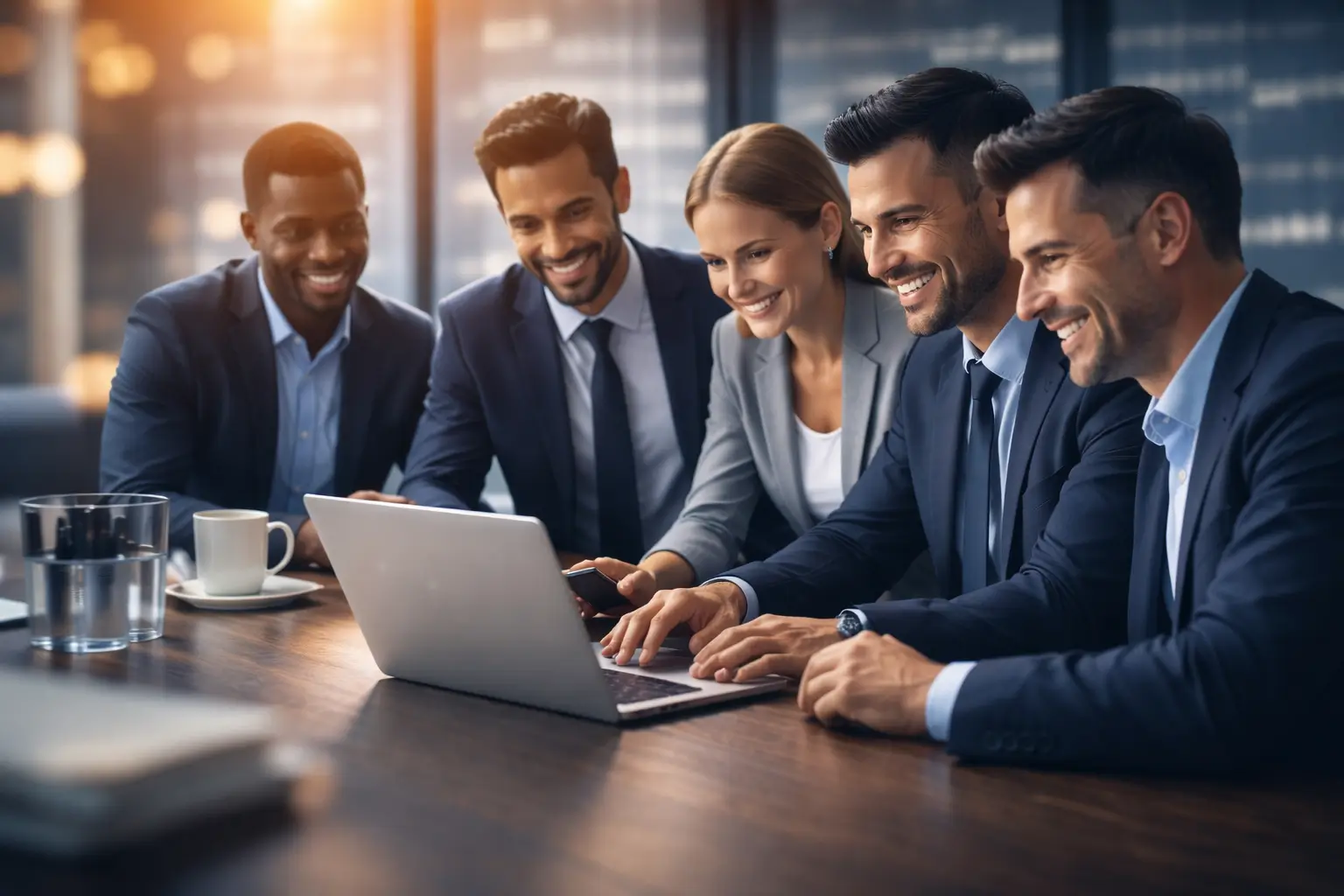 Equipo profesional reunido en una oficina